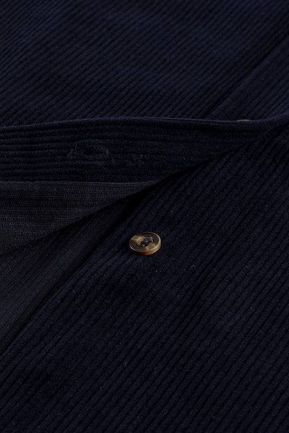 Dark  Corduroy Button Pocket Shirt | Blue