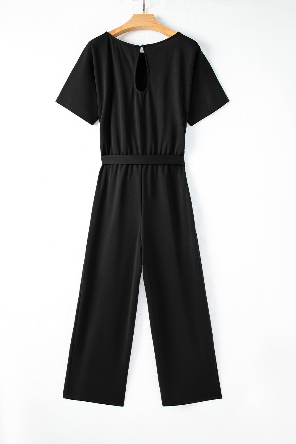 Belted Wide Leg Jumpsuit | Black