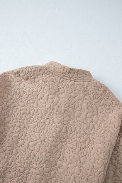 Floral Quilted Jacket | Light French Beige