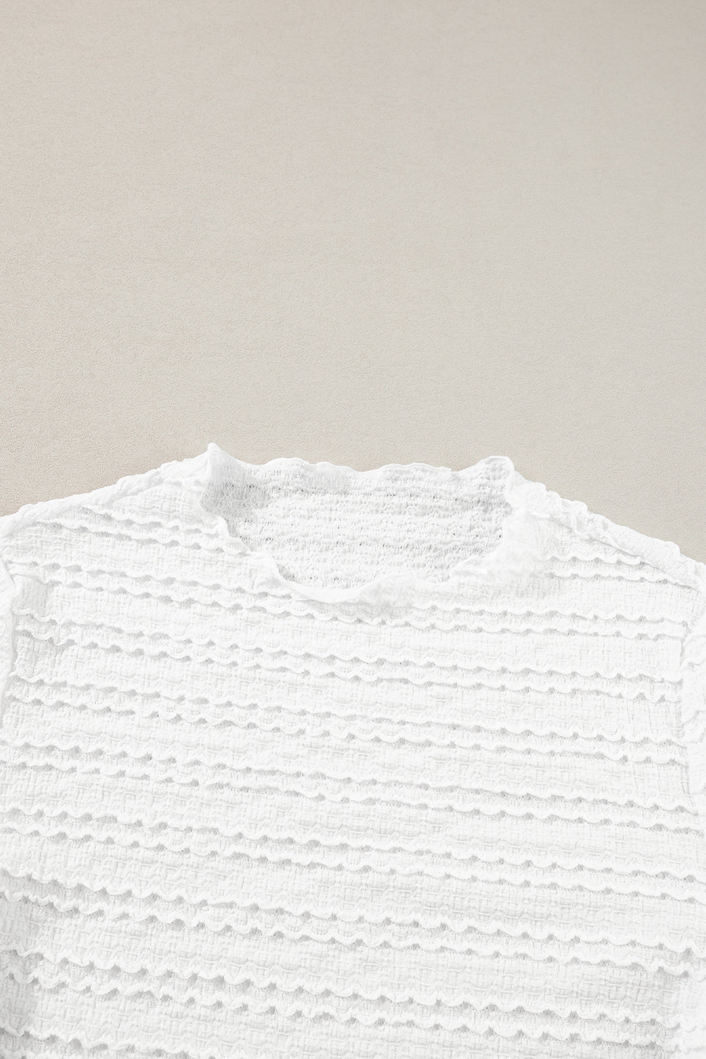 Knit Jacquard Slim Fit Top | White