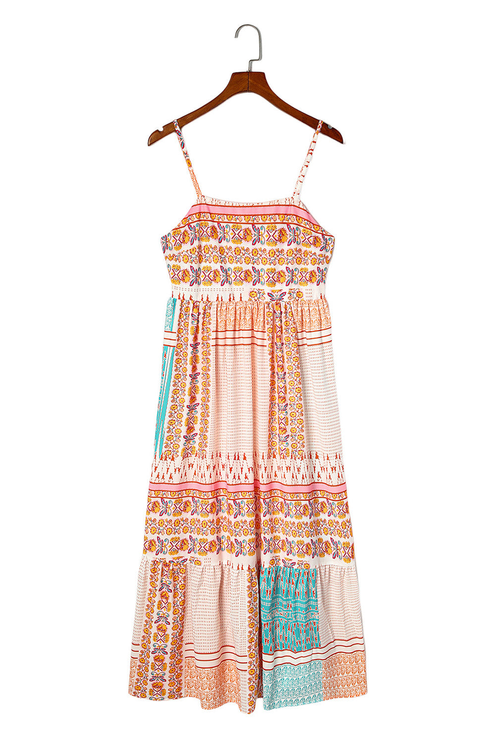 Boho Patchwork Print Square Neck Sundress | Multicolour