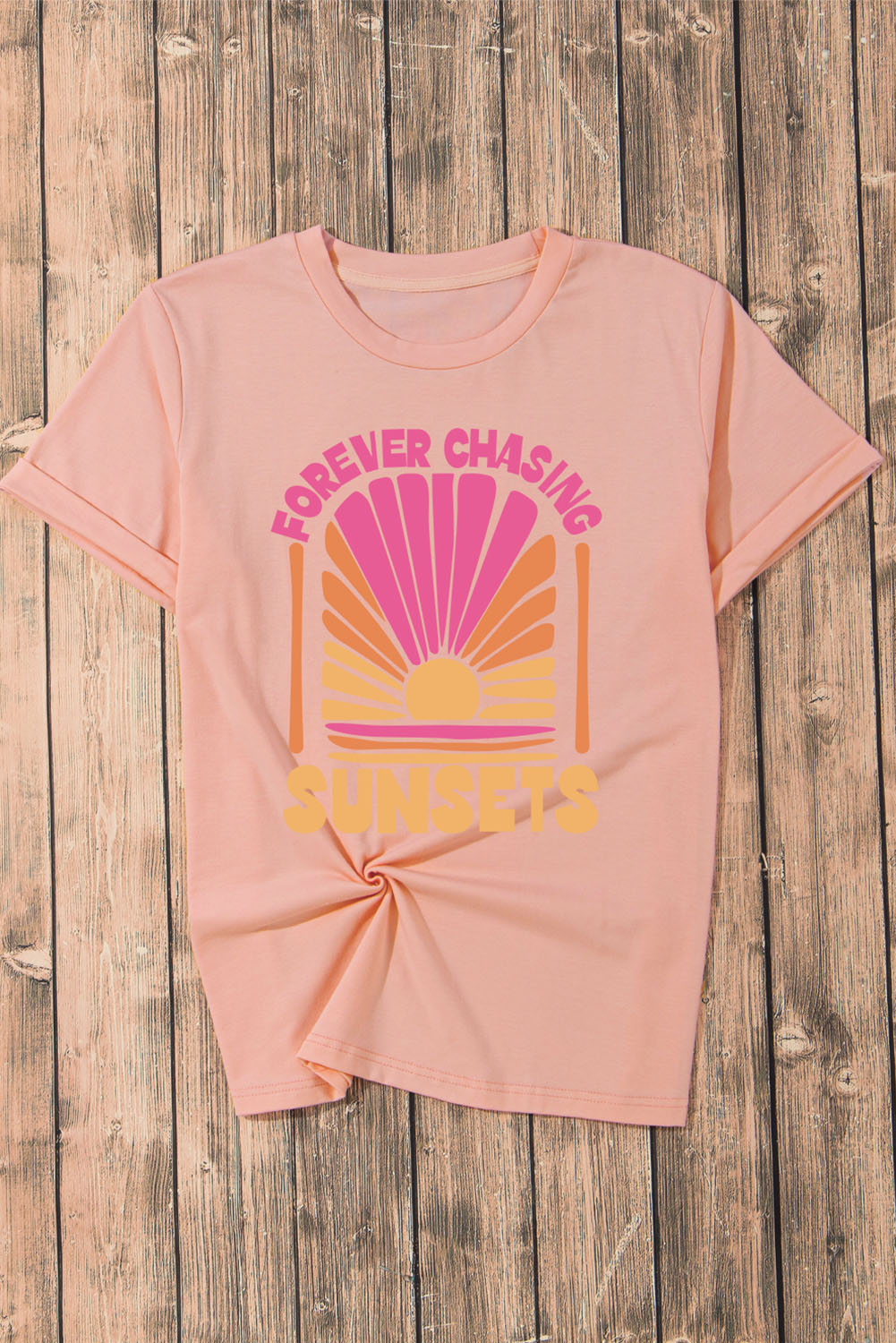 Forever Chasing Sunset Graphic T Shirt | Pink