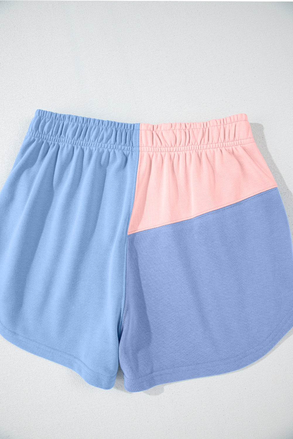 Colourblock Patchwork Long Sleeve Shorts Outfit | Sky Blue