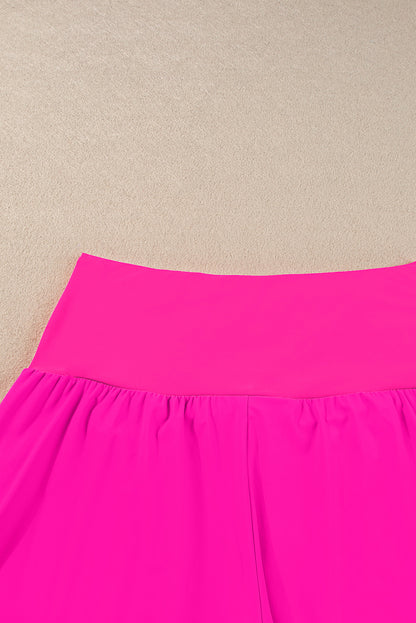 Pocketed Wide Waistband Swim Shorts | Rose Red