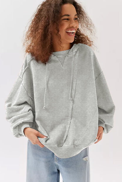 Active Patchwork Detail Warm Winter Hoodie | Gray