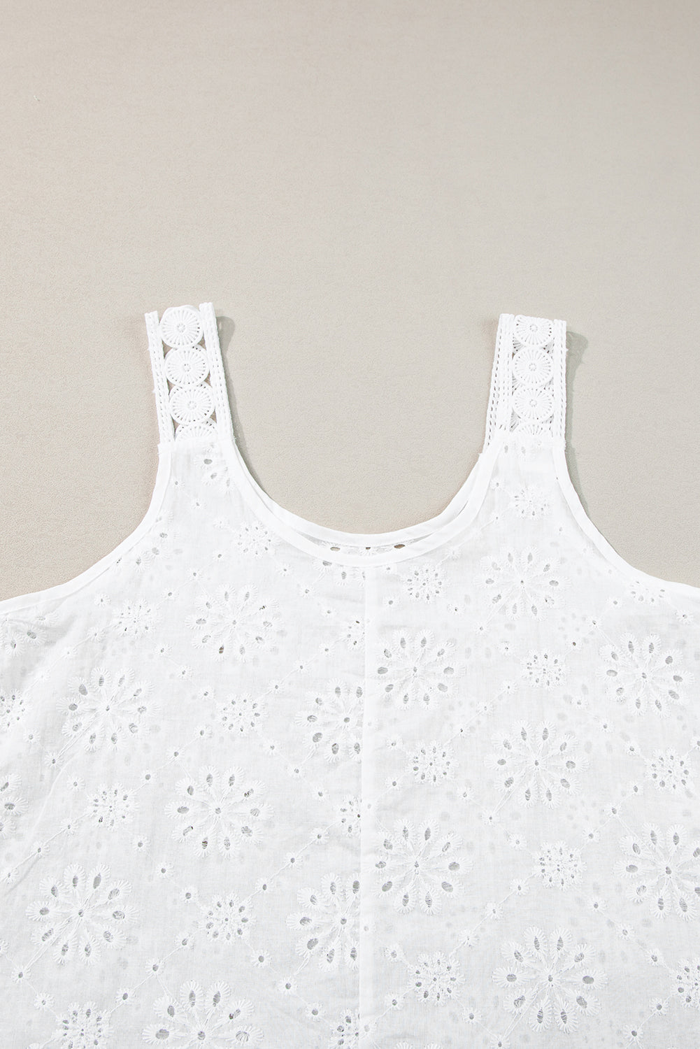 Eyelet Embroidery Tank Top | White