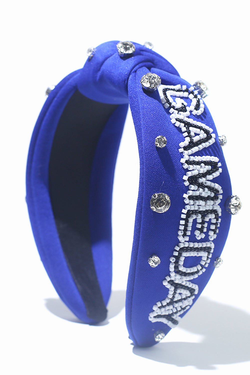 Game Day Rugby Football Season Diamond Knotted Headband | Dark Blue