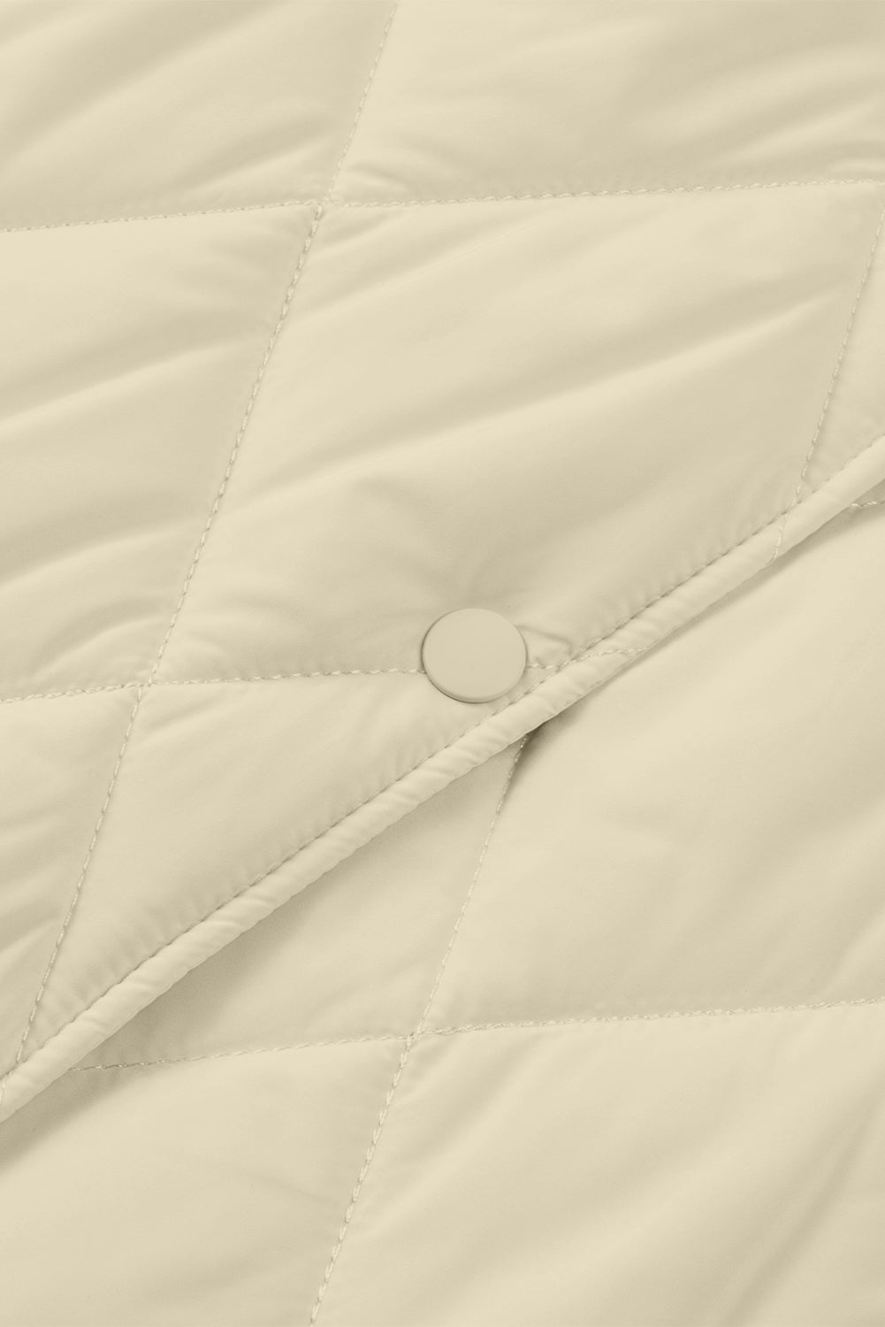 Quilted Snap Button Hooded Coat | Beige