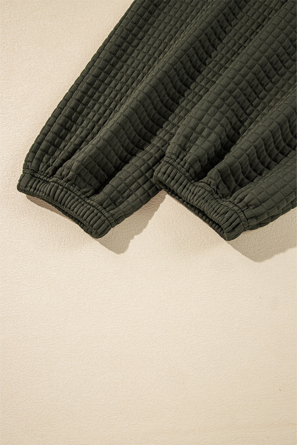 Solid Colour Quilted Textured Pullover And Joggers Set | Vineyard Green