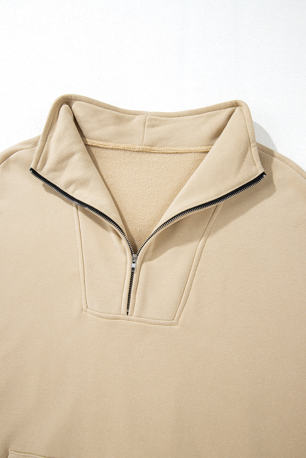 Zip-Up Stand Neck Kangaroo Pocket Sweatshirt | Smoke Gray