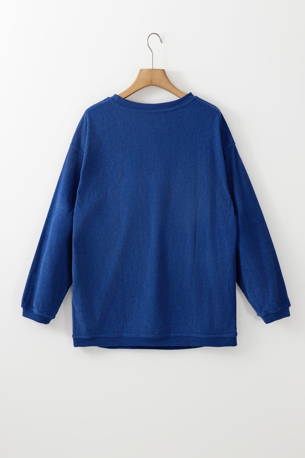 Ribbed Corduroy Oversized Sweatshirt | Dark Blue