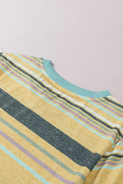 Multicolour s Crew Neck T Shirt | Stripe