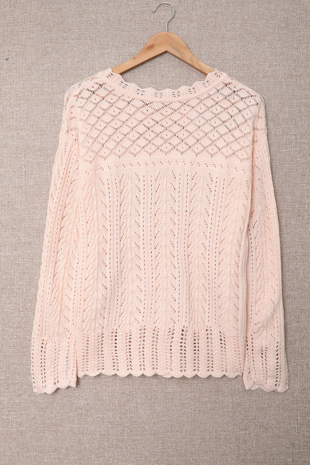 Solid Drop Shoulder Knit Sweater | Pink