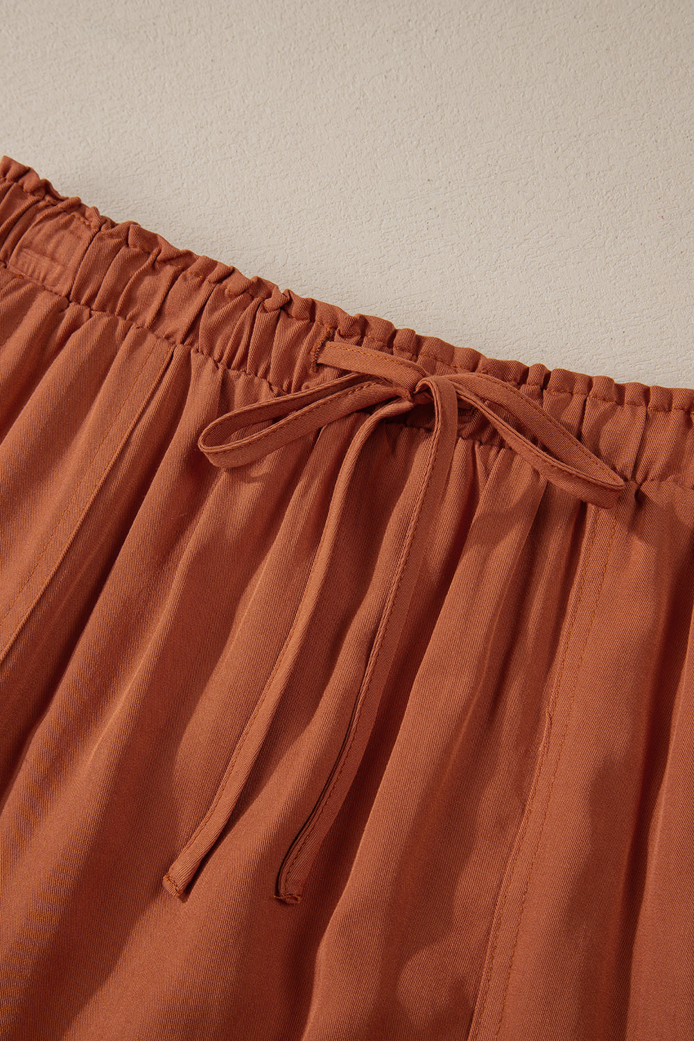 Mineral Wash Cargo Pocket Drawstring Waist Maxi Skirt | Chestnut