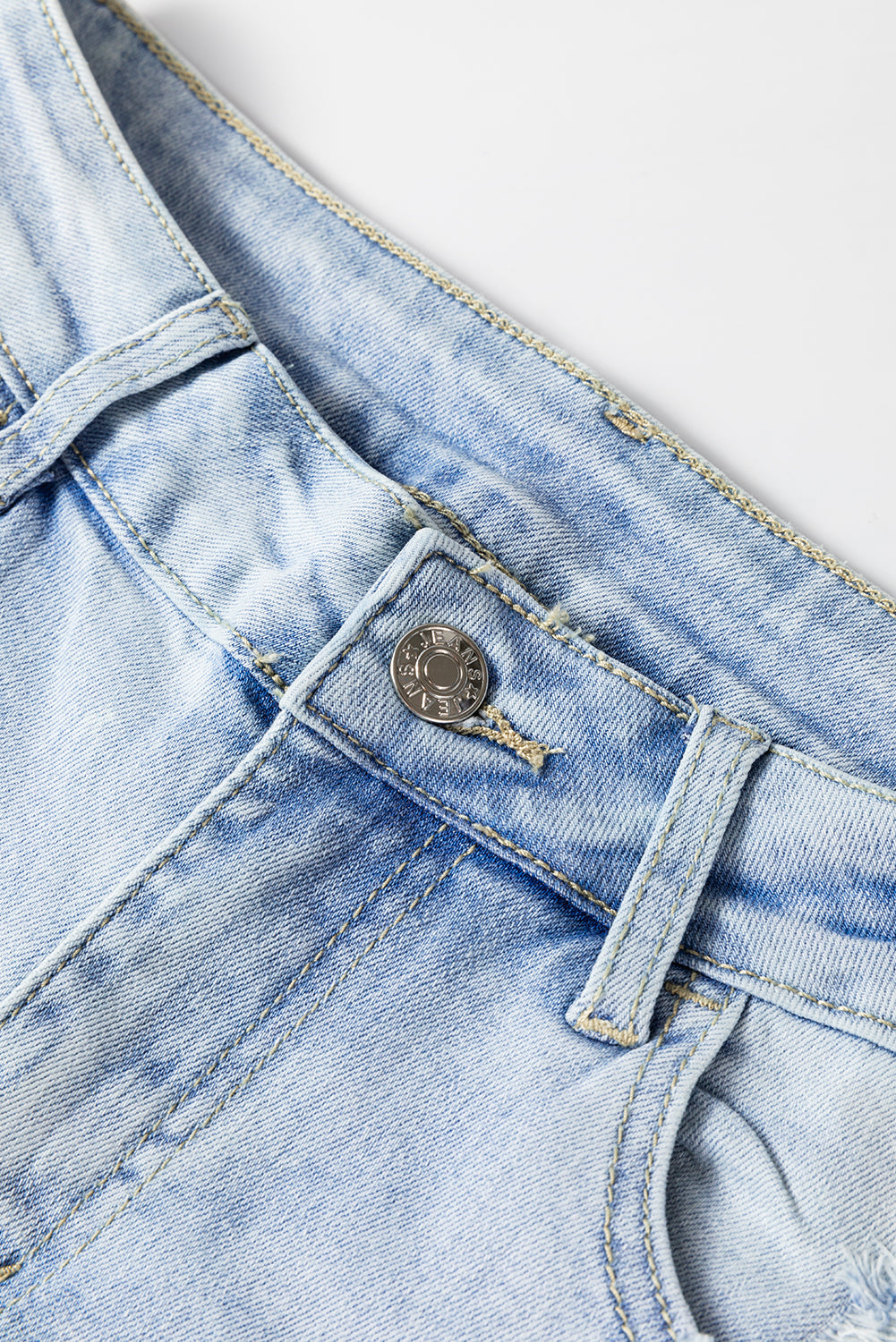 Vintage Light Wash Distressed Flare Jeans | Beau Blue