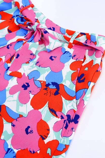 Floral Print Belted Shorts | Rose