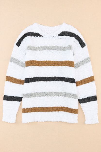 d Popcorn Knit Sweater | Stripe