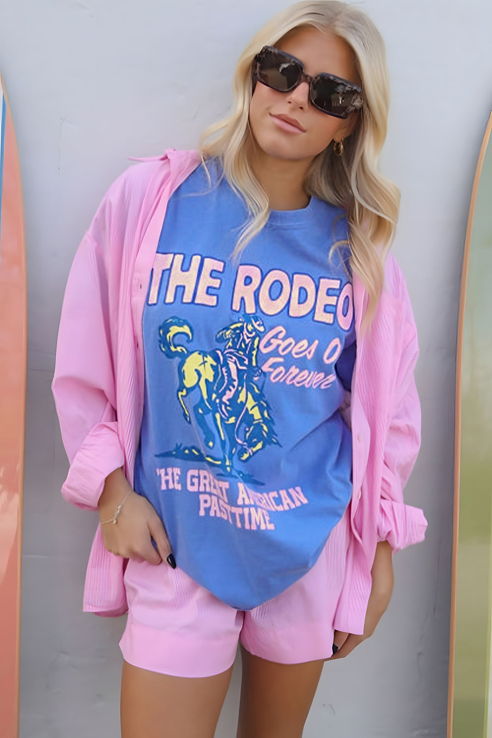 Rodeo Forever Western Graphic Tee | Sky Blue