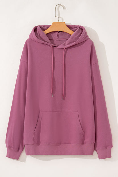 Fleece Lined Kangaroo Pocket Drawstring Chunky Hoodie | Valerian