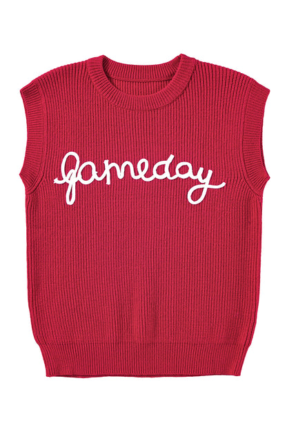 Game Day Rugby Football Season Sweater Vest | Racing Red