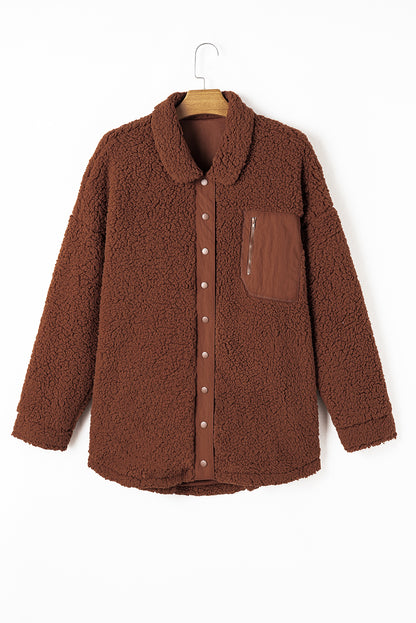 Faux Shearling Teddy Bear Jacket | Red Clay