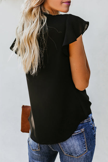 Forever Tonight Button Tie Top | Black