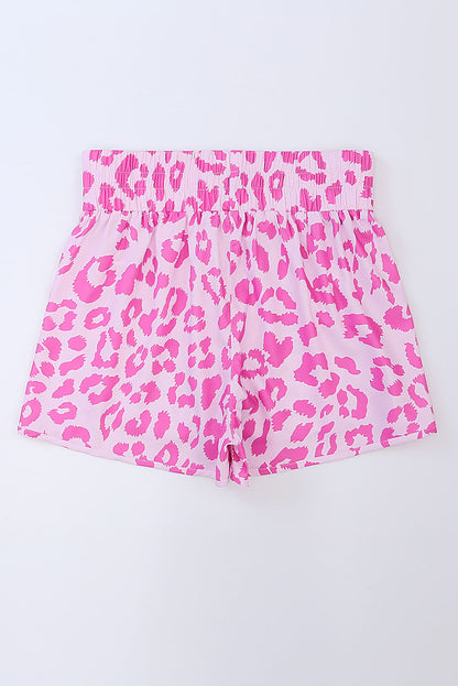 Leopard High Waisted Athletic Shorts | Pink