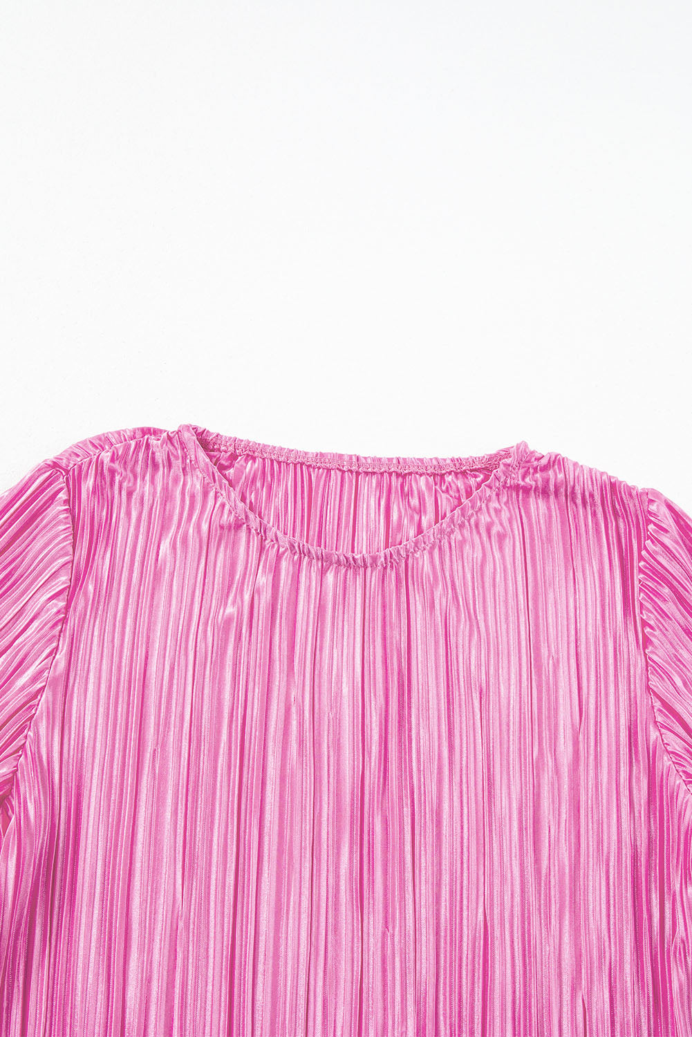 Pleated Luster Long Sleeve Blouse | Bonbon