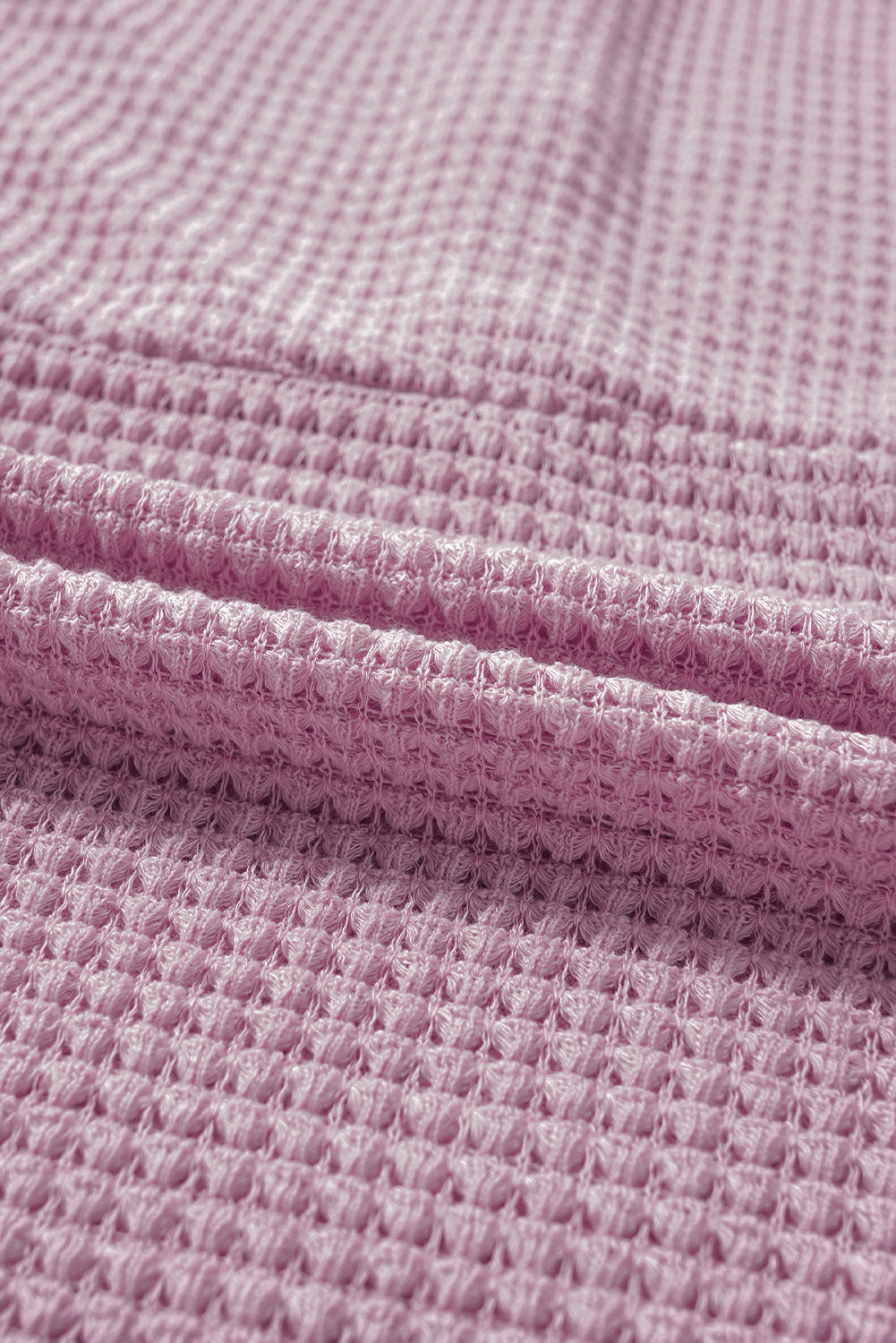 Plus Size Hooded Waffle Knit Top | Pink