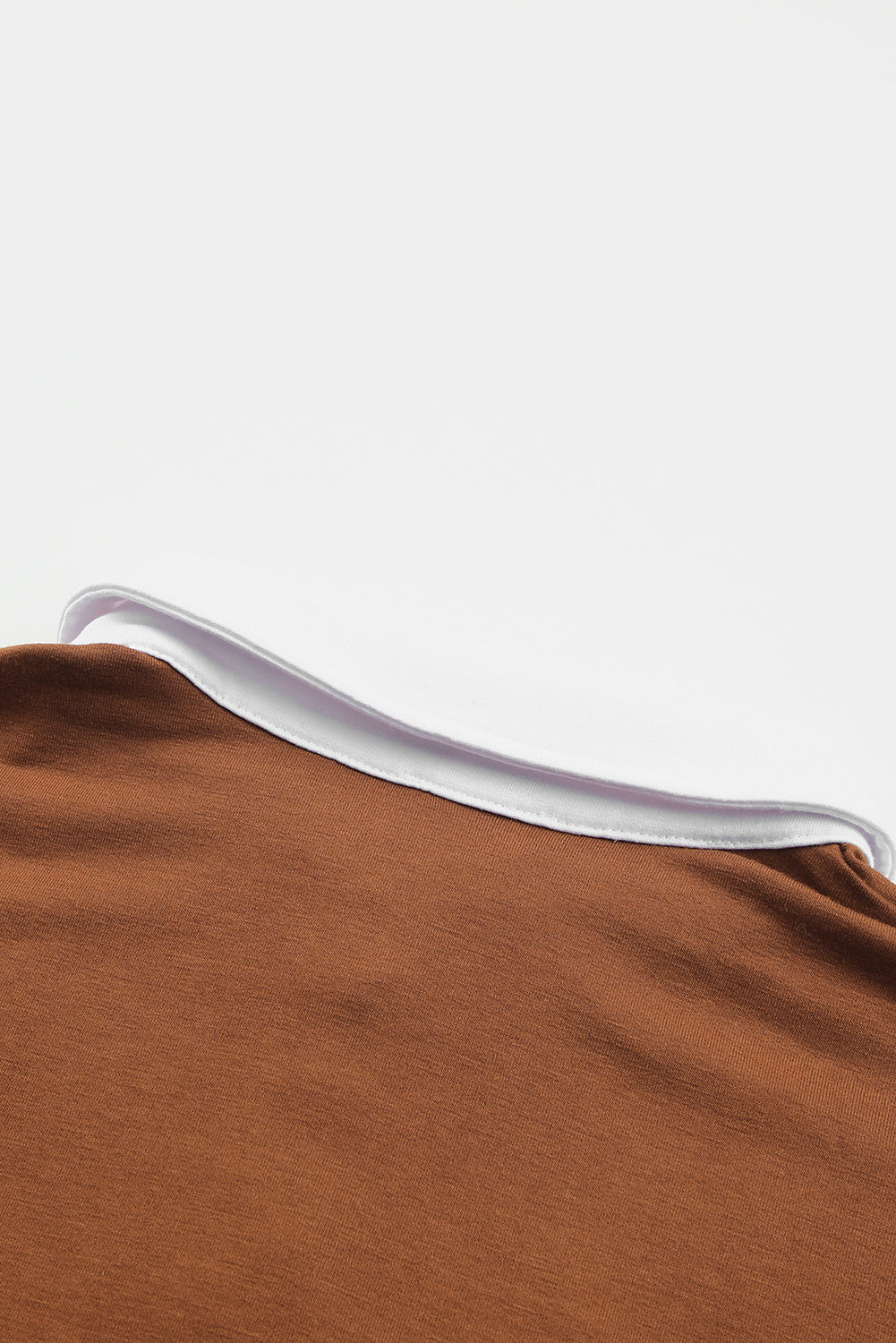 Turn-Down Collar Colourblock Pullover Sweatshirt | Brown