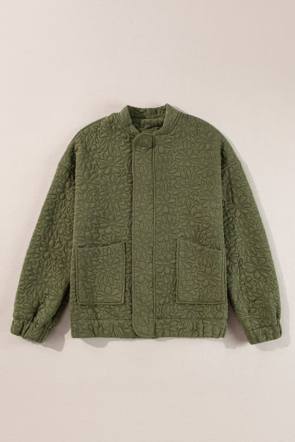 Floral Quilted Jacket | Jungle Green