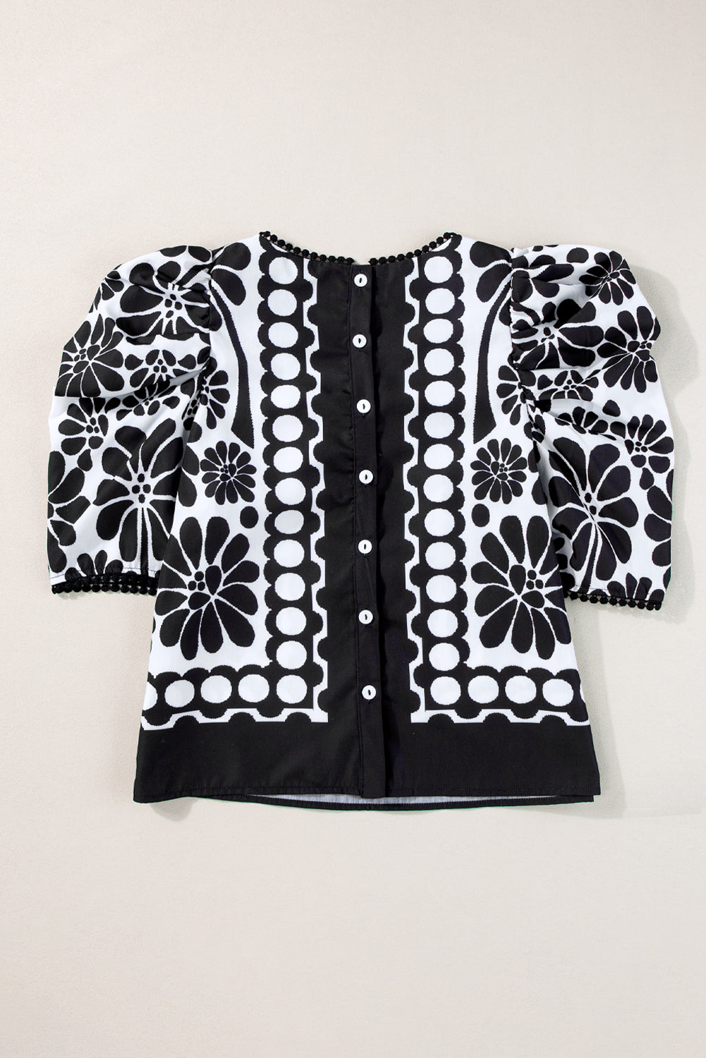 Palermo Puffed Sleeve Blouse | Black