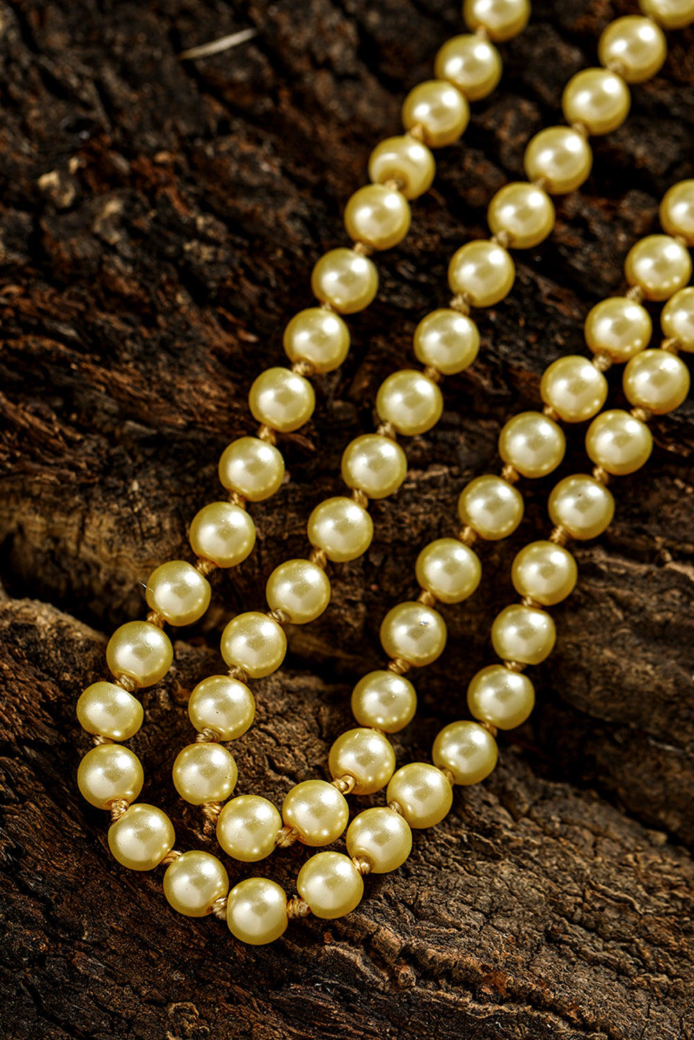 Faux Pearl Beaded Layered Necklace | Gold