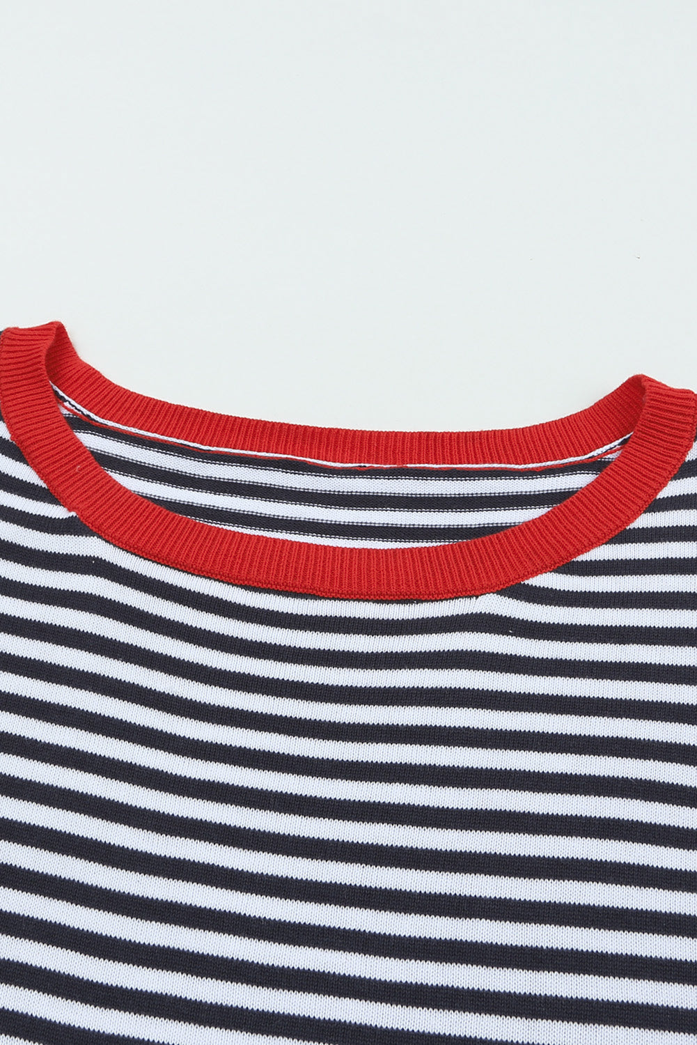 Contrast Trimmed d Drop Shoulder Sweater | Stripe