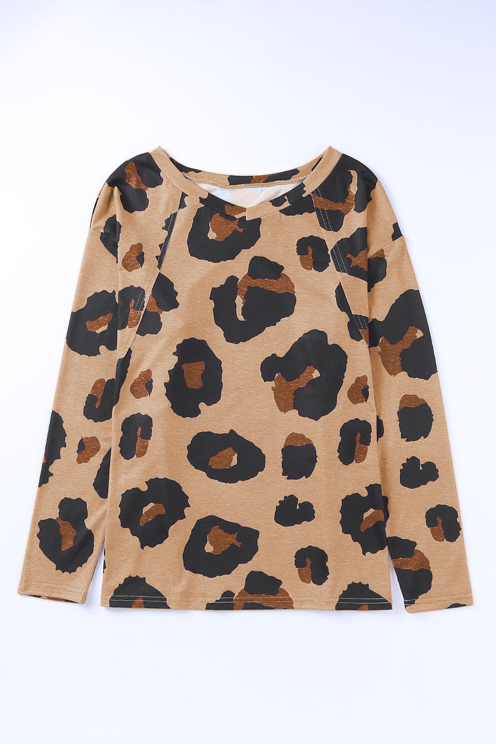 Print Long Sleeve Loose Top | Leopard