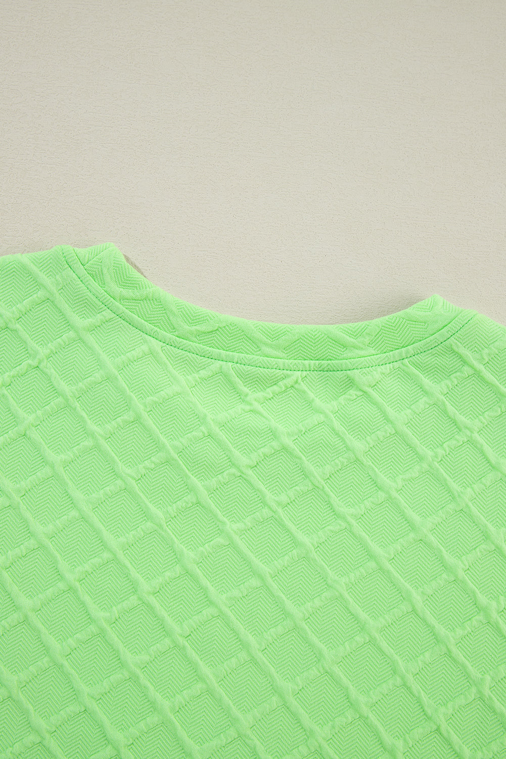 Checkered Textured Tee And Drawstring Shorts | Light Green