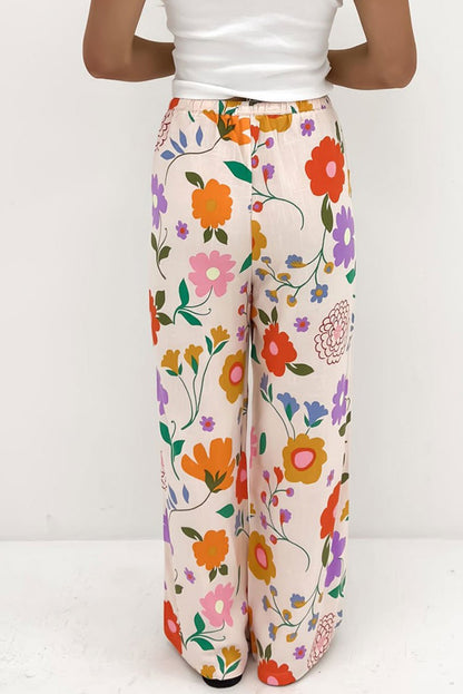 Floral Printed Loose Pants | Orange