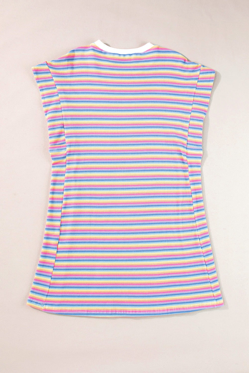 Crew Neck T Shirt Dress | Pink Stripe