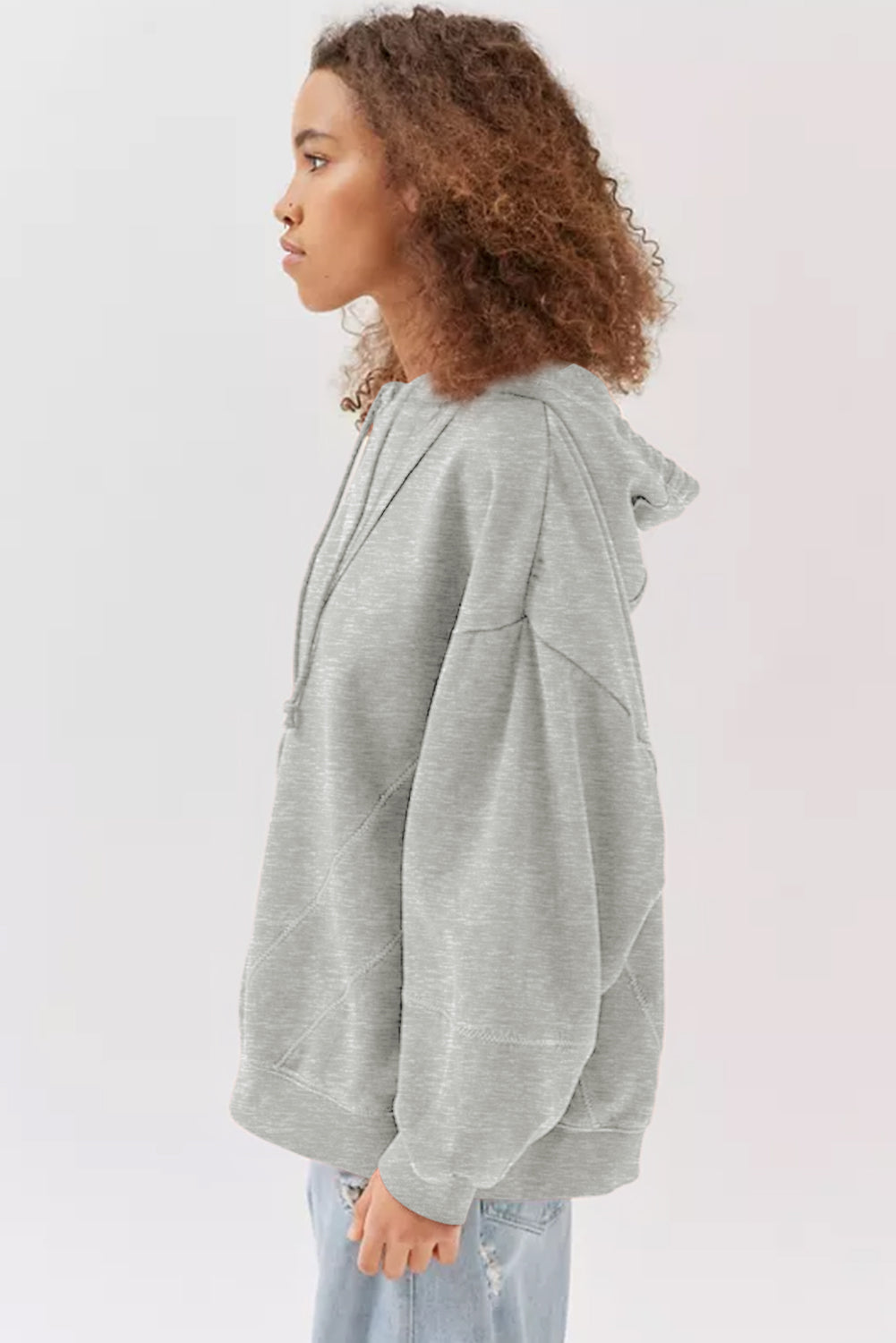 Active Patchwork Detail Warm Winter Hoodie | Gray