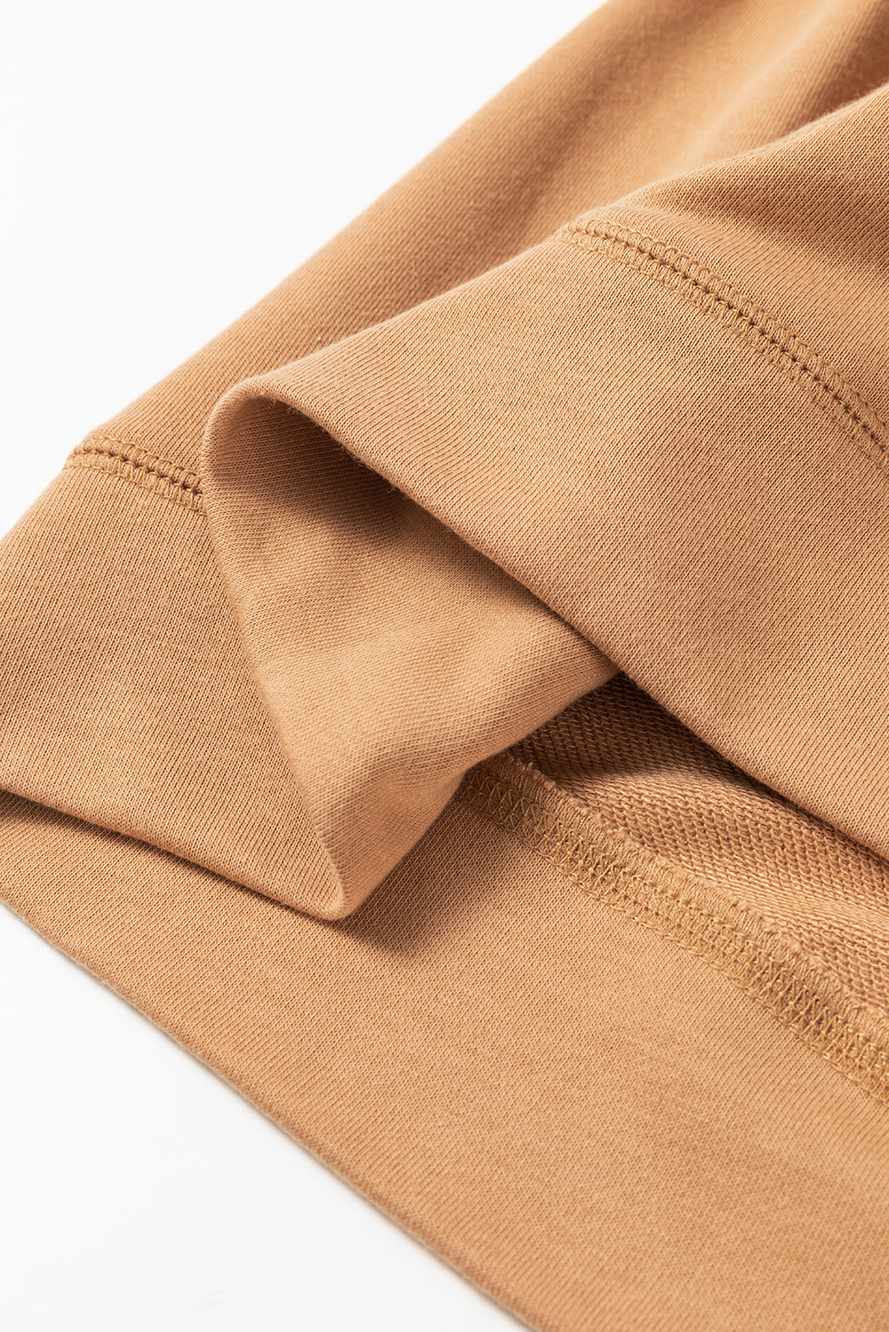 Contrast Hood Patchwork Pocketed Baggy Sweatshirt | Camel