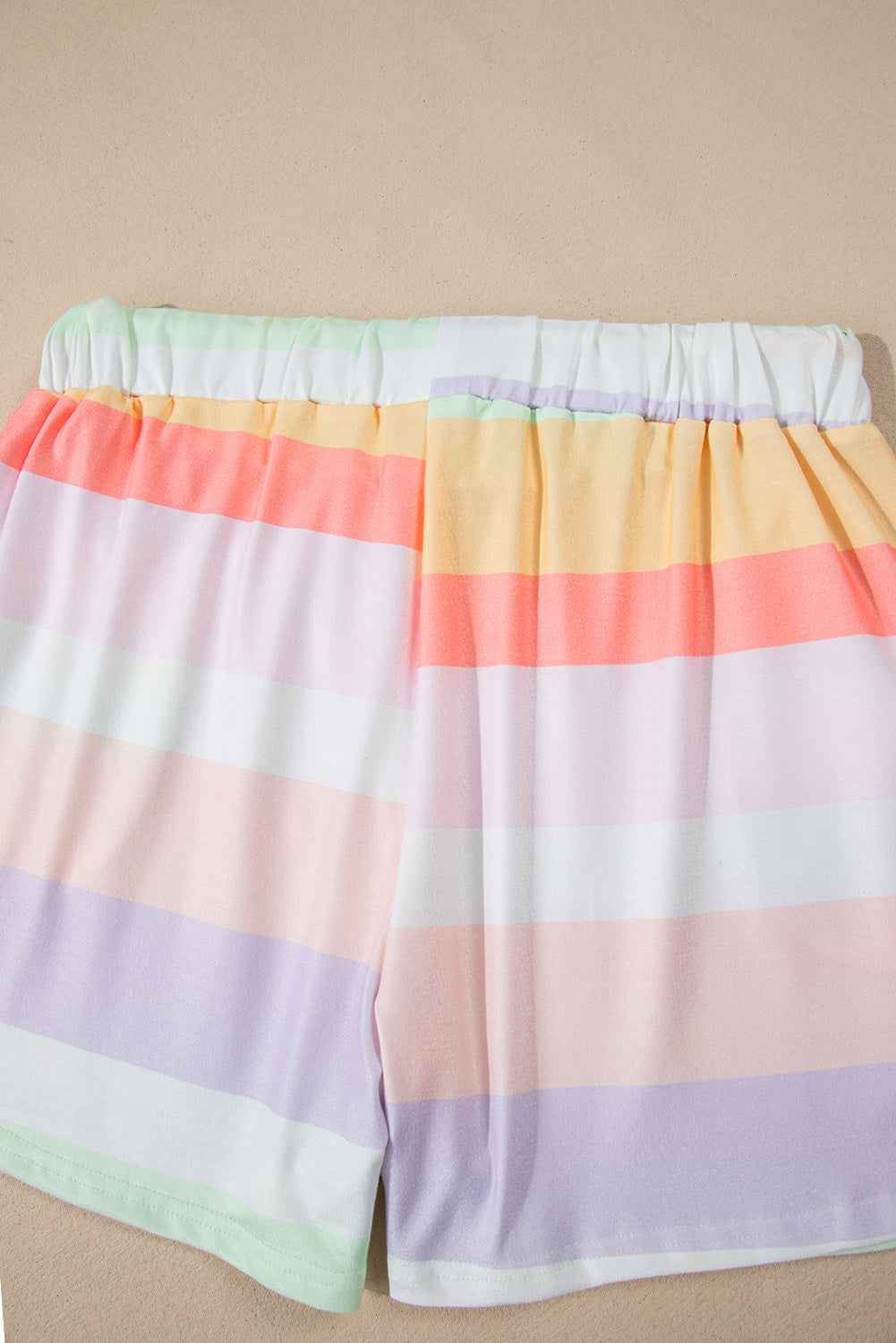 Rainbow Striped T Shirt And Shorts Set | White