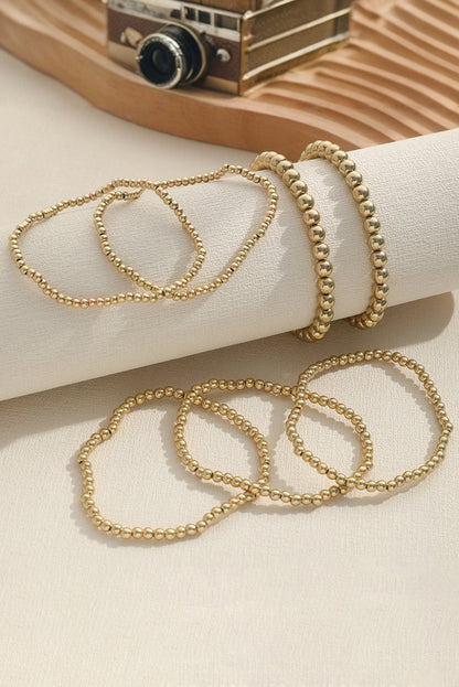 7Pcs/Set Minimalist Plated Beaded Luxury Bracelet Set | Gold