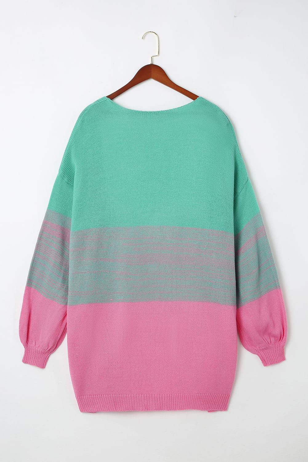 Pompom Colour Block Open Front Cardigan | Rose