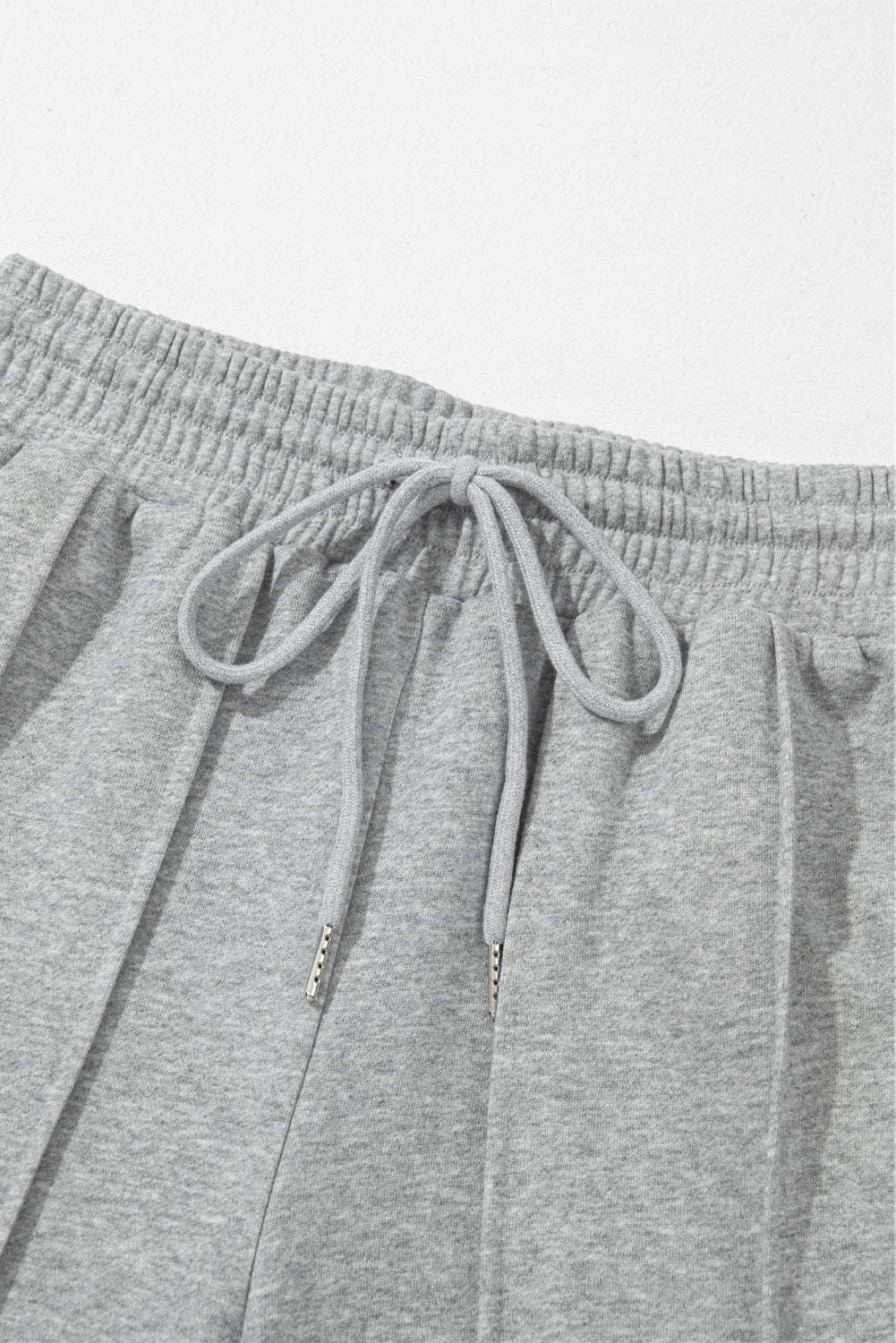 Seamed Drawstring High Waist Wide Leg Sweatpants | Gray