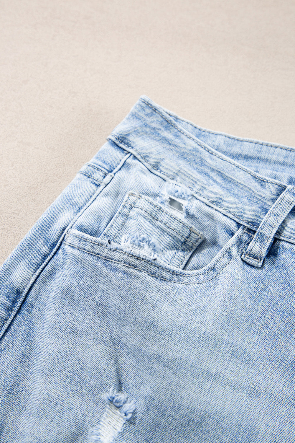 Light Wash Distressed Flare Jeans | Beau Blue