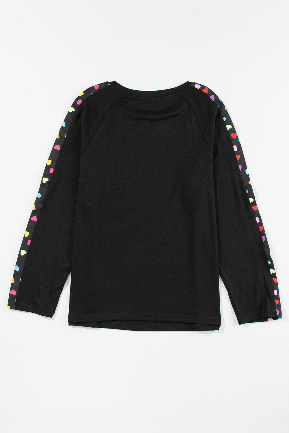 Valentine'S Day Love Hearts Raglan Sleeve Top | Black