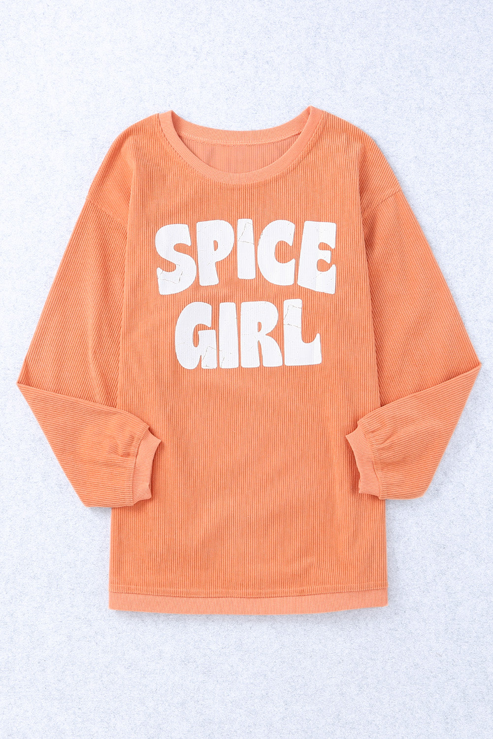 Corded Spicy Girl Graphic Sweatshirt | Orange