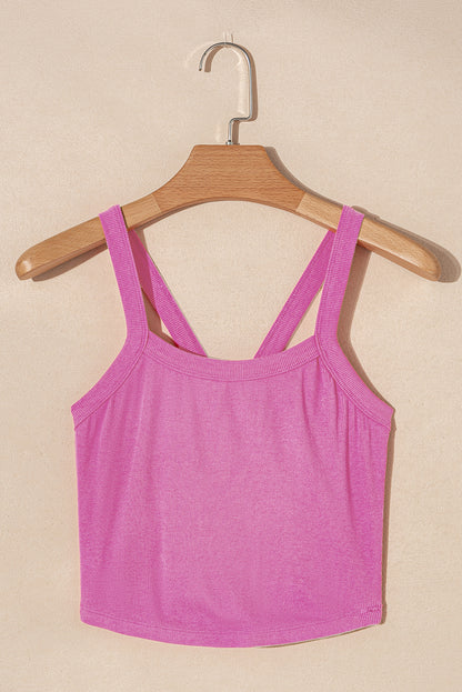 Athletic Ribbed Cropped Cami Top | Bonbon