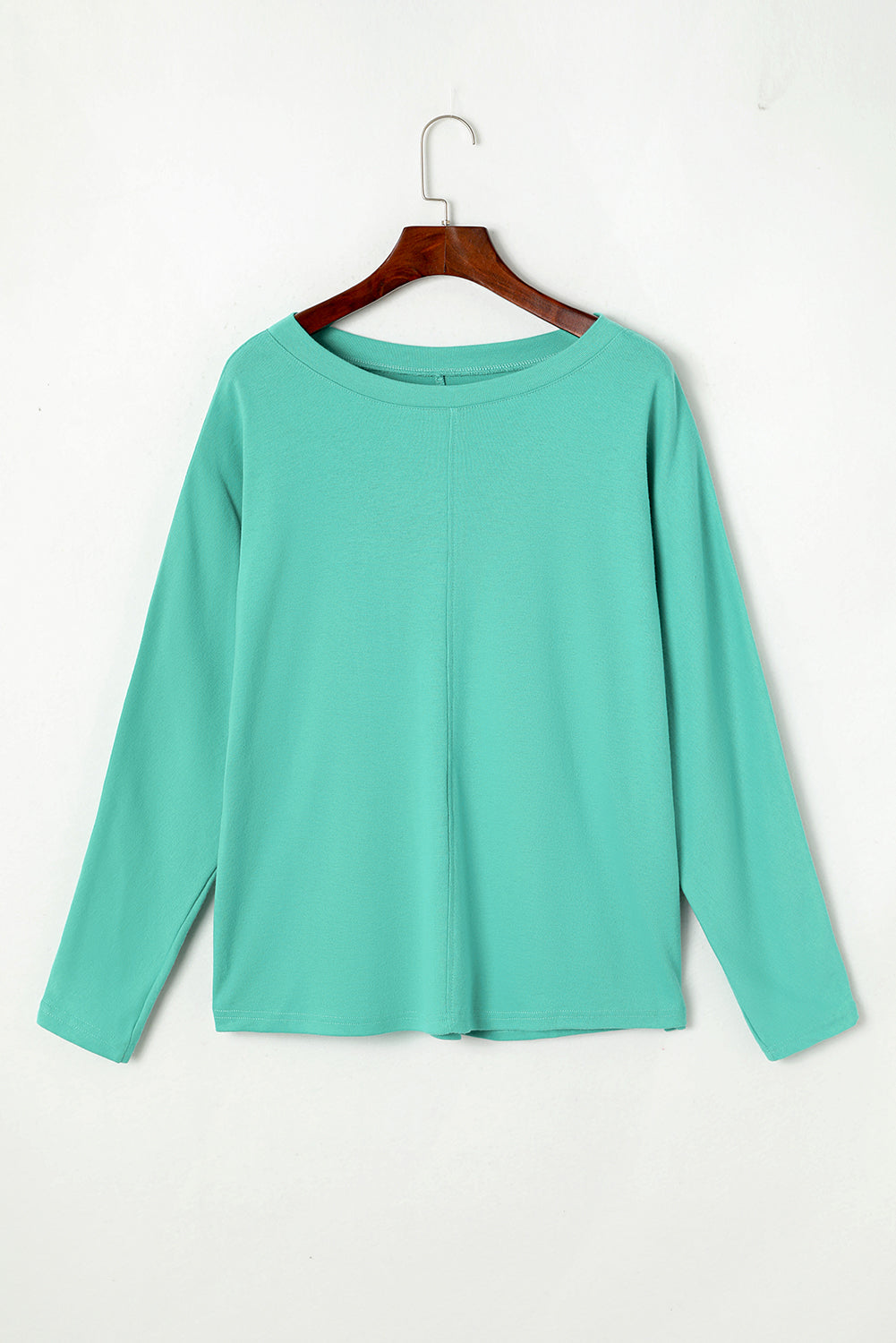 Solid Colour Patchwork Long Sleeve Top | Green