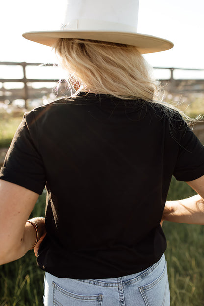 Western American Flag Graphic Tee | Black